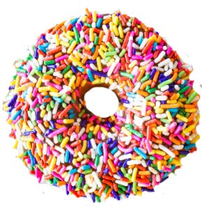 colorful sprinkled donut