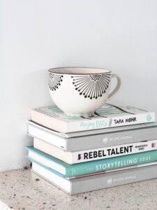 cup on books